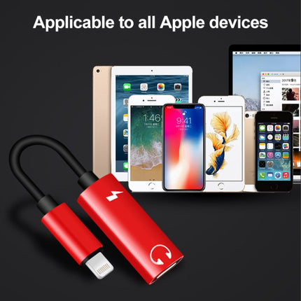 2 in 1 8 Pin Male to Dual 8 Pin Female Charging and Listening to Music Audio Earphone Adapter, Compatible with All IOS Systems(Rose Gold)-garmade.com
