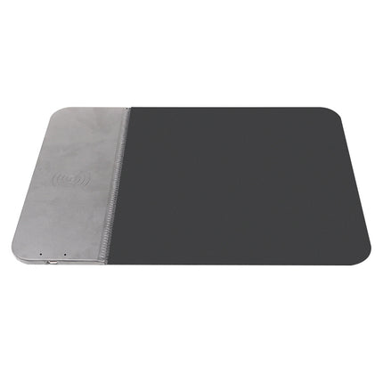 OJD-36 QI Standard 10W Lighting Wireless Charger Rubber Mouse Pad, Size: 26.2 x 19.8 x 0.65cm (Grey)-garmade.com