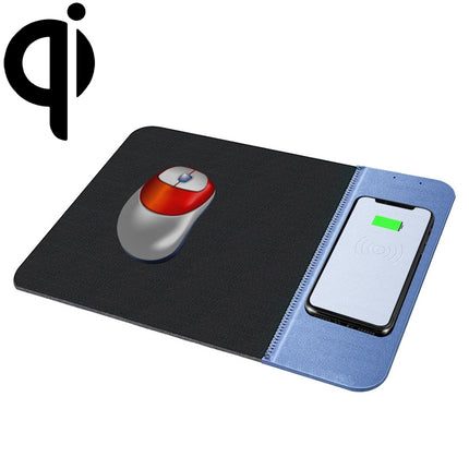 OJD-36 QI Standard 10W Lighting Wireless Charger Rubber Mouse Pad, Size: 26.2 x 19.8 x 0.65cm (Blue)-garmade.com