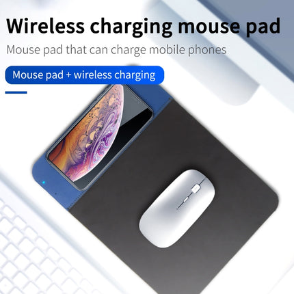 OJD-36 QI Standard 10W Lighting Wireless Charger Rubber Mouse Pad, Size: 26.2 x 19.8 x 0.65cm (Grey)-garmade.com