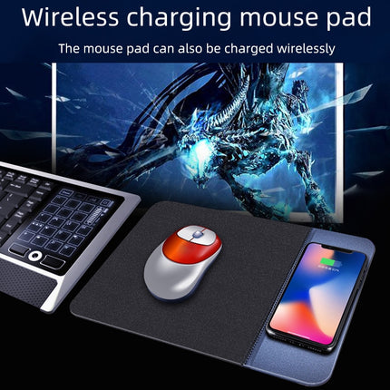 OJD-36 QI Standard 10W Lighting Wireless Charger Rubber Mouse Pad, Size: 26.2 x 19.8 x 0.65cm (Black)-garmade.com