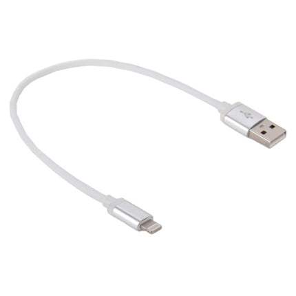1m Net Style Metal Head 8 Pin to USB Data / Charger Cable(White)-garmade.com