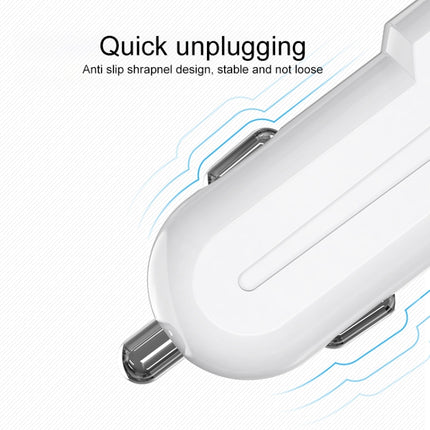 IVON CC13 QC 3.0 Fast Charging Car Charger Set with 8 Pin Charging Cable (White)-garmade.com