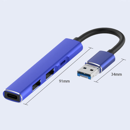 4 in 1 8 Pin/USB to Type-C / 2个USB / 8 Pin Ports Multifunctional Docking Station HUB (Red)-garmade.com