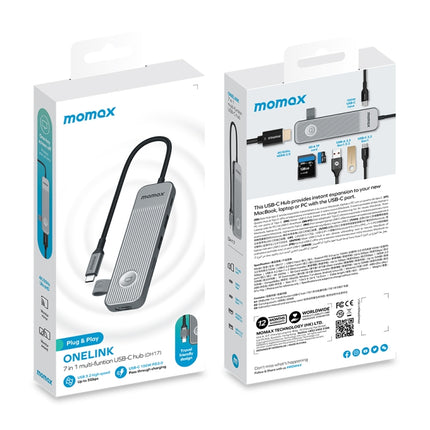 MOMAX DH17 7 in 1 ONELINK Travel Case Type-C to USB Docking Station HUB Adapter-garmade.com