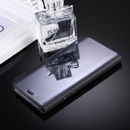For iPhone X / XS Electroplating Mirror Horizontal Flip Leather Case with Holder (Black)-garmade.com