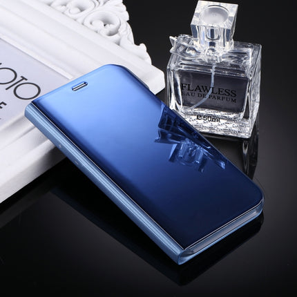 For iPhone X / XS Electroplating Mirror Horizontal Flip Leather Case with Holder (Blue)-garmade.com