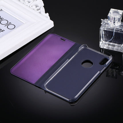For iPhone X / XS Electroplating Mirror Horizontal Flip Leather Case with Holder (Purple)-garmade.com