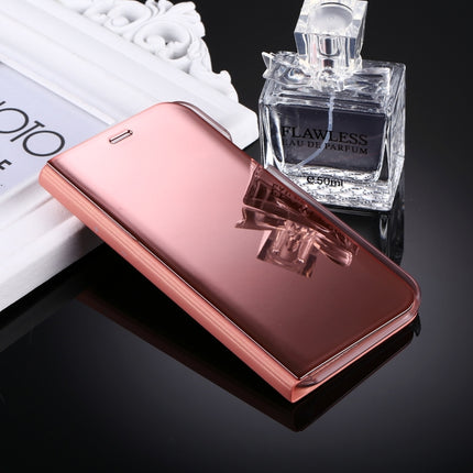 For iPhone X / XS Electroplating Mirror Horizontal Flip Leather Case with Holder(Rose Gold)-garmade.com