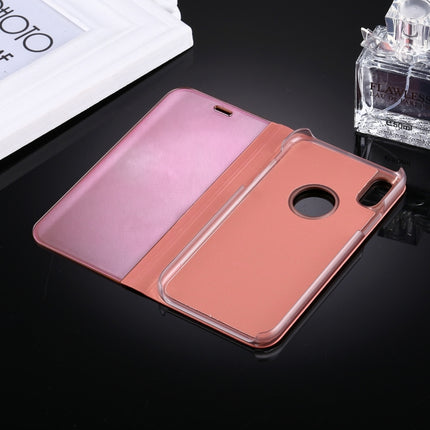 For iPhone X / XS Electroplating Mirror Horizontal Flip Leather Case with Holder(Rose Gold)-garmade.com