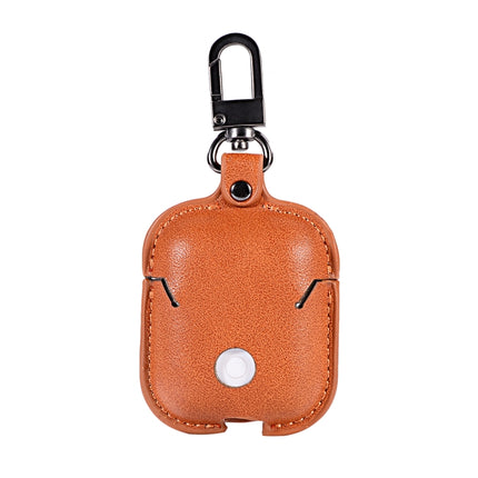 PU Leather Wireless Bluetooth Earphone Protective Case for Apple AirPods 1 / 2, with Metal Buckle(Light Brown)-garmade.com