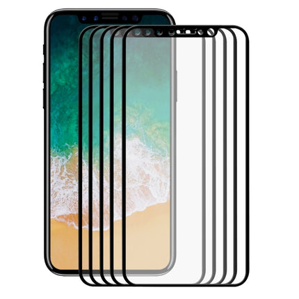 5 PCS ENKAY Hat-Prince for iPhone X 0.26mm 9H Surface Hardness 2.5D Explosion-proof Full Screen Tempered Glass Screen Film (Black)-garmade.com