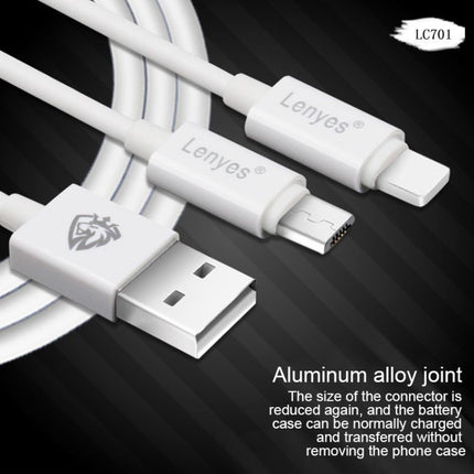 Lenyes LC701 1m 2.4A Output USB to 8 Pin PVC Data Sync Fast Charging Cable-garmade.com