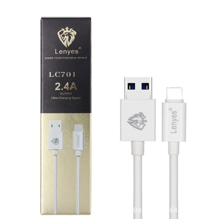 Lenyes LC701 1.5m 2.4A Output USB to 8 Pin PVC Data Sync Fast Charging Cable-garmade.com