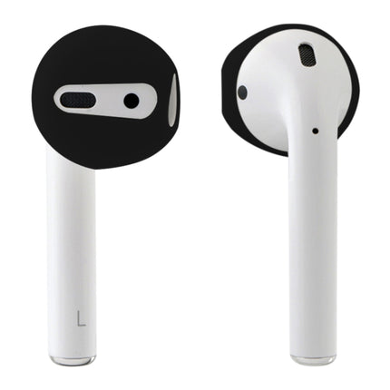 1 Pair Wireless Bluetooth Earphone Silicone Ear Caps Earpads for Apple AirPods(Black)-garmade.com