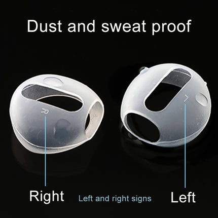 1 Pair Wireless Bluetooth Earphone Silicone Ear Caps Earpads for Apple AirPods(Transparent)-garmade.com