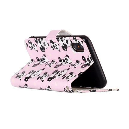 For iPhone X / XS Embossed Panda Pattern Horizontal Flip Leather Case with Holder & Card Slots & Wallet & Photo Frame-garmade.com