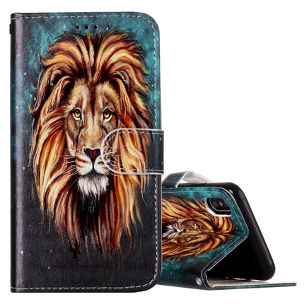 For iPhone X / XS Embossed Lion Pattern Horizontal Flip Leather Case with Holder & Card Slots & Wallet & Photo Frame-garmade.com