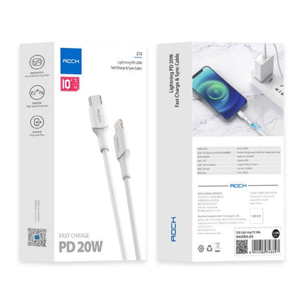 ROCK Z18 20W 3A PD USB-C / Type-C to 8 Pin Interface TPE Fast Charging Data Cable, Cable Length: 1m-garmade.com