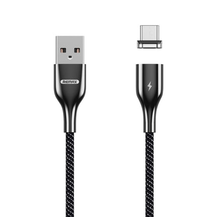 REMAX RC-158m 3A USB to Micro USB Interface Charging + Transmission Magnetic Attraction Polyester Two-color Braided Data Cable, Cable Length: 1m (Black)-garmade.com