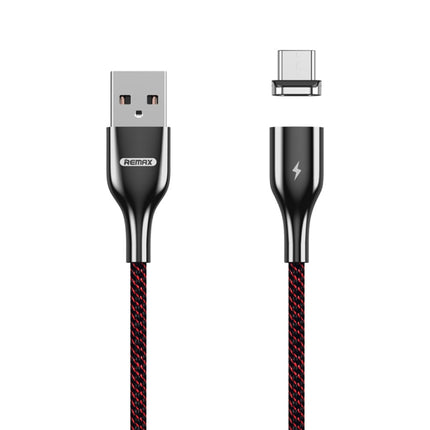 REMAX RC-158m 3A USB to Micro USB Interface Charging + Transmission Magnetic Attraction Polyester Two-color Braided Data Cable, Cable Length: 1m (Red)-garmade.com