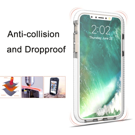 For iPhone X / XS Fashion Transparent Texture Anti-collision TPU Protective Case (Black White)-garmade.com