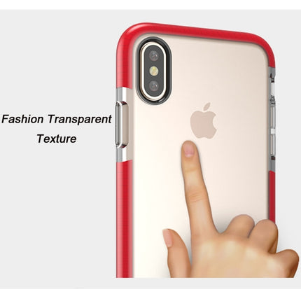 For iPhone X / XS Fashion Transparent Texture Anti-collision TPU Protective Case (Black)-garmade.com