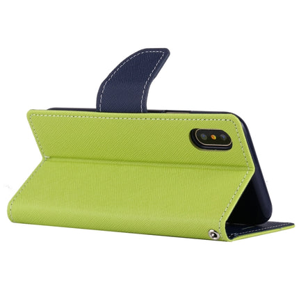GOOSPERY FANCY DIARY for iPhone X / XS Cross Texture Horizontal Flip Leather Case with Card Slots & Wallet & Holder(Green)-garmade.com