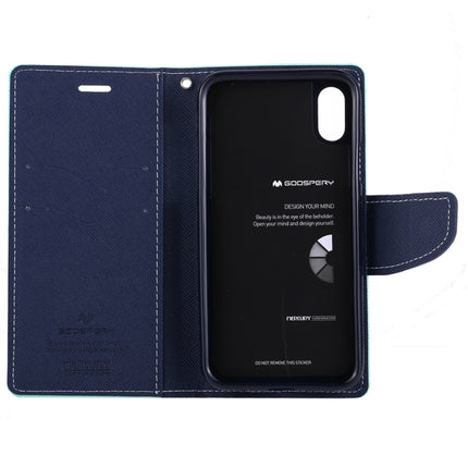 GOOSPERY FANCY DIARY for iPhone X / XS Cross Texture Horizontal Flip Leather Case with Card Slots & Wallet & Holder(Blue)-garmade.com