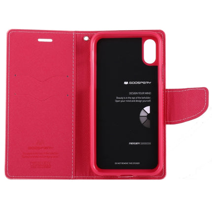 GOOSPERY FANCY DIARY for iPhone X / XS Cross Texture Horizontal Flip Leather Case with Card Slots & Wallet & Holder(Magenta)-garmade.com