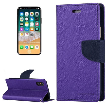 GOOSPERY FANCY DIARY for iPhone X / XS Cross Texture Horizontal Flip Leather Case with Card Slots & Wallet & Holder(Purple)-garmade.com