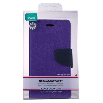 GOOSPERY FANCY DIARY for iPhone X / XS Cross Texture Horizontal Flip Leather Case with Card Slots & Wallet & Holder(Purple)-garmade.com