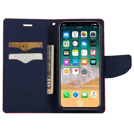 GOOSPERY FANCY DIARY for iPhone X / XS Cross Texture Horizontal Flip Leather Case with Card Slots & Wallet & Holder(Red)-garmade.com