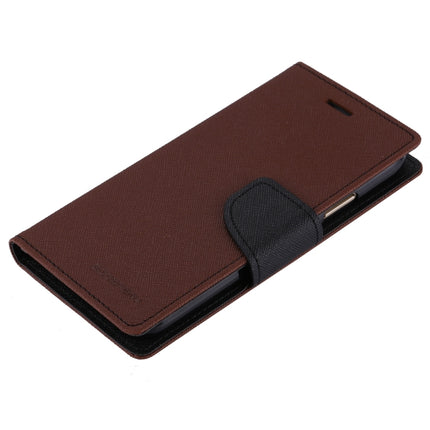 GOOSPERY FANCY DIARY for iPhone X / XS Cross Texture Horizontal Flip Leather Case with Card Slots & Wallet & Holder(Brown)-garmade.com