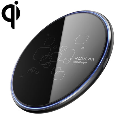 KUULAA KL-CD14 15W Round Shape Ultra-thin Wireless Charger (Black)-garmade.com