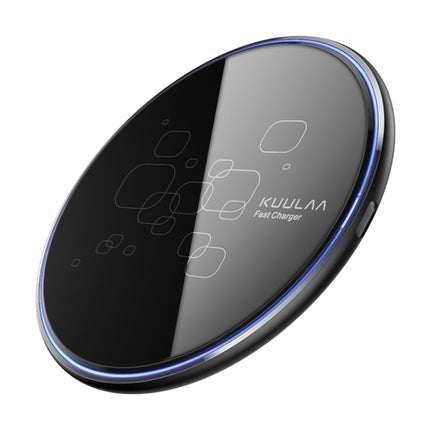KUULAA KL-CD14 15W Round Shape Ultra-thin Wireless Charger (Black)-garmade.com