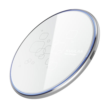 KUULAA KL-CD14 15W Round Shape Ultra-thin Wireless Charger (White)-garmade.com