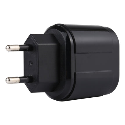 LZ-022 5V 2.4A Dual USB Ports Travel Charger, EU Plug (Black)-garmade.com