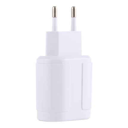 LZ-022 5V 2.4A Dual USB Ports Travel Charger, EU Plug (White)-garmade.com