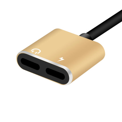ENKAY Hat-prince HC-15 8 Pin + 3.5mm Jack to 8 Pin Charge Audio Adapter Cable, Support up to iOS 15.0(Gold)-garmade.com