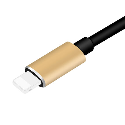 ENKAY Hat-prince HC-15 8 Pin + 3.5mm Jack to 8 Pin Charge Audio Adapter Cable, Support up to iOS 15.0(Gold)-garmade.com