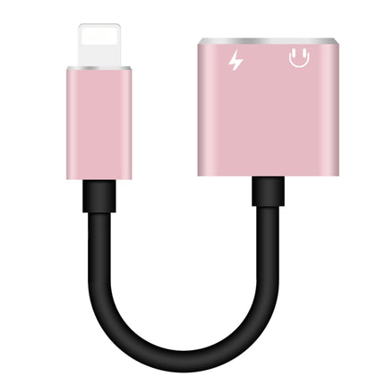 ENKAY Hat-prince HC-15 8 Pin + 3.5mm Jack to 8 Pin Charge Audio Adapter Cable, Support up to iOS 15.0(Rose Gold)-garmade.com