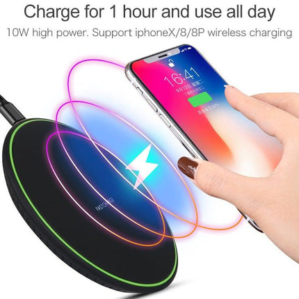 KD-1 Ultra-thin 10W Normal Charging Wireless Charger (Black)-garmade.com