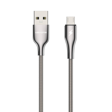 WK WDC-114i 1m 3A King Kong Pro Series USB to Micro USB Data Sync Charging Cable(Silver)-garmade.com