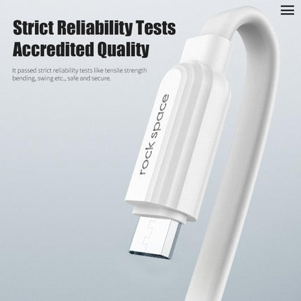 ROCK S5 2A Micro USB Charging + Data Synchronization TPE Flat Shape Data Cable, Cable Length: 1m(White)-garmade.com