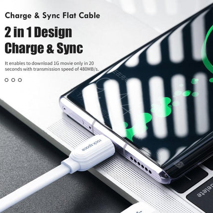 ROCK S5 2A Micro USB Charging + Data Synchronization TPE Flat Shape Data Cable, Cable Length: 1m(White)-garmade.com
