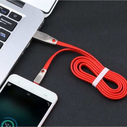 AWEI CL-96 USB to Micro USB Portable TPE + Aluminum Alloy Data Cable, 2A, Length: 1m(Red)-garmade.com
