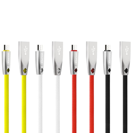 AWEI CL-96 USB to Micro USB Portable TPE + Aluminum Alloy Data Cable, 2A, Length: 1m(Red)-garmade.com