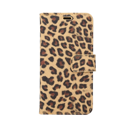 For iPhone X Leopard Pattern PU + PC Horizontal Flip Leather Protective Case with Holder & Card Slots(Yellow)-garmade.com