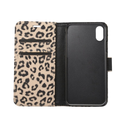 For iPhone X Leopard Pattern PU + PC Horizontal Flip Leather Protective Case with Holder & Card Slots(Brown)-garmade.com